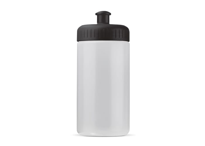 Bidon de sport personnalisable bioplastique 500ml Transparent / Noir
